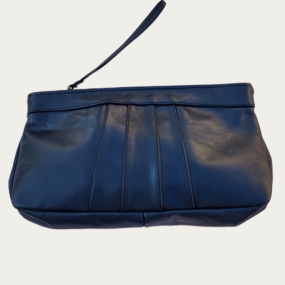 Vintage PREPPY 80'S Leather Clutch/Wristlet with Raw Leather Interior EUC - Picture 1 of 16
